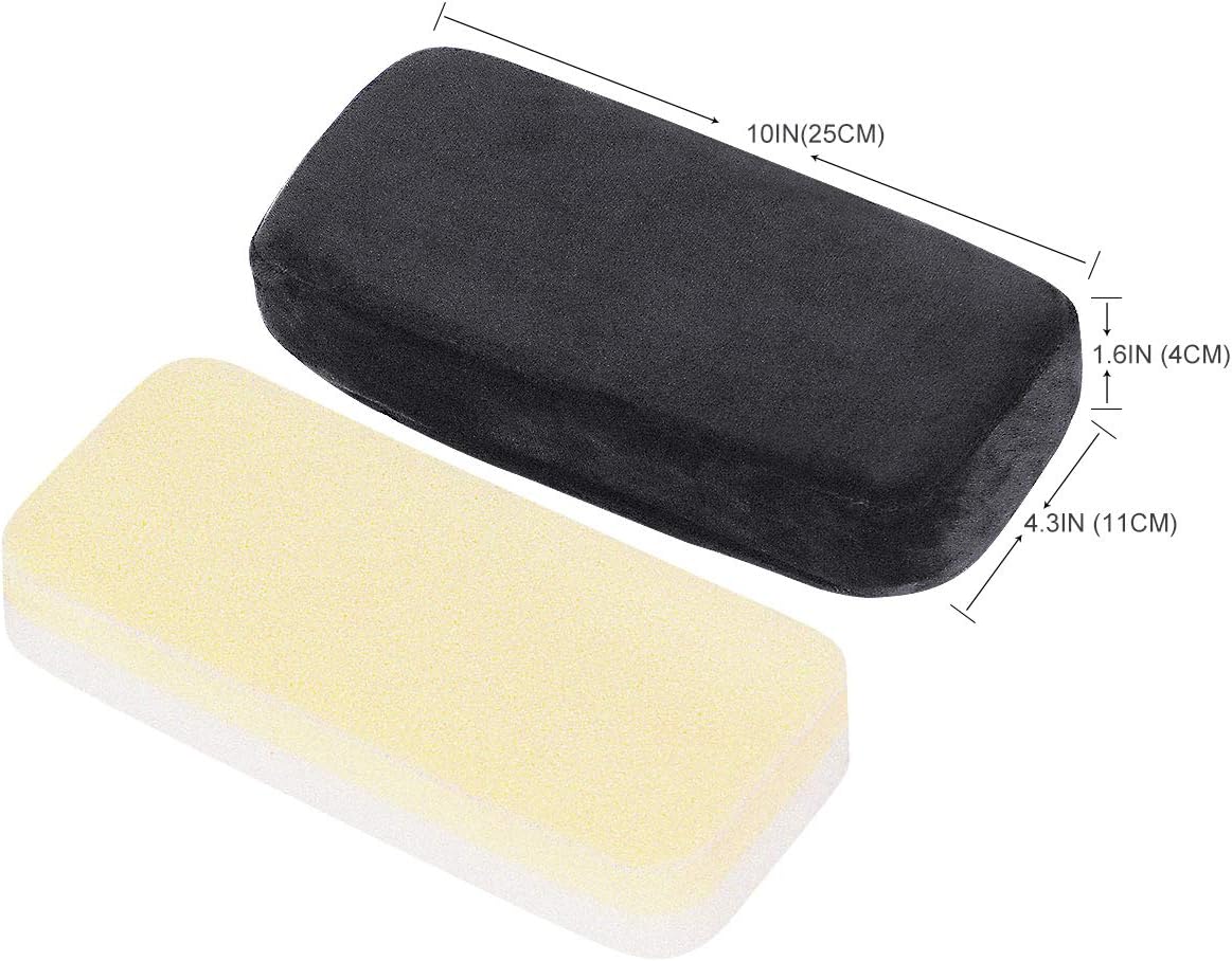 Ergonomic Memory Foam Office Chair Armrest Pads, Comfy Gaming Chair Arm Rest Covers for Elbows and Forearms Pressure Relief(Set of 2), Stretch Fit, Black