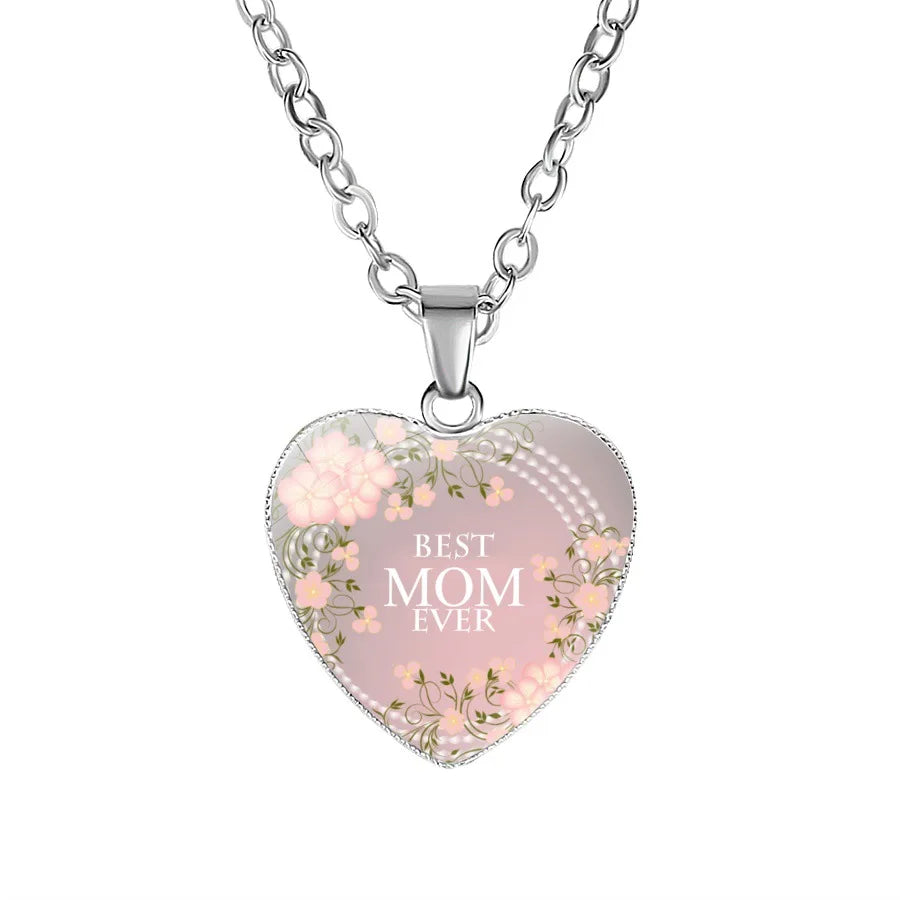 BEST MOM EVER necklaces For Women Mama Letter Heart shape pendant Chains Fashion Mother's Day Jewelry Gift