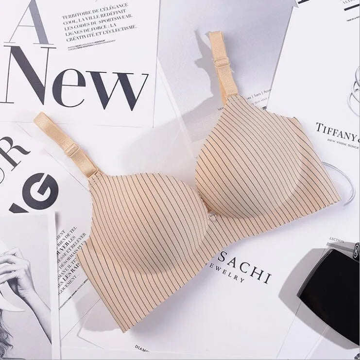 Women Flower Print Seamless Bra Sexy Lingerie Floral Push Up Bras One-Piece Underwear