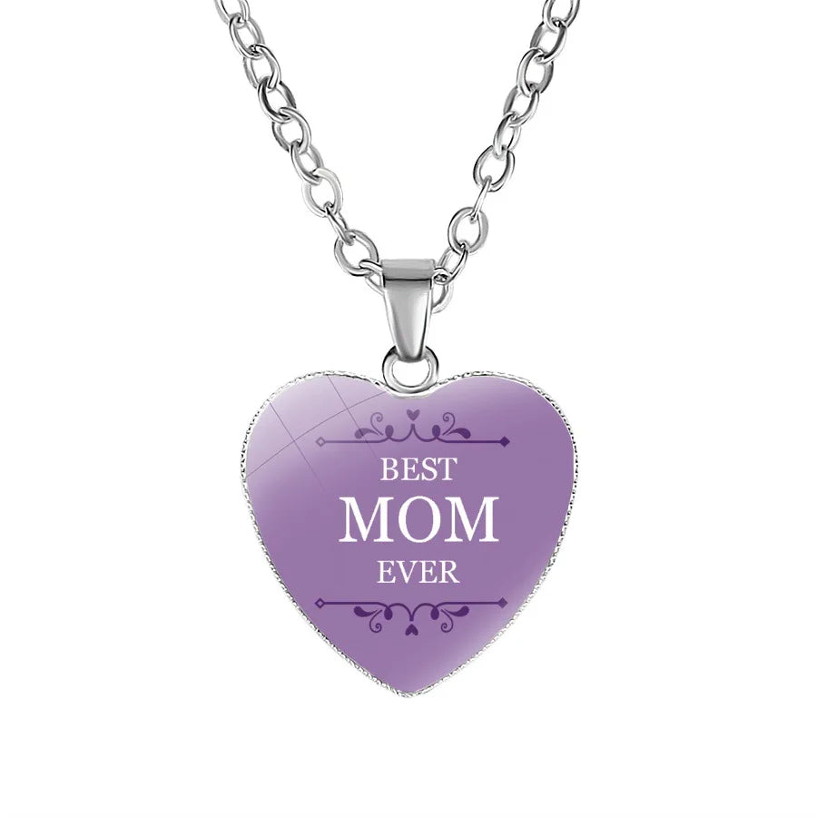 BEST MOM EVER necklaces For Women Mama Letter Heart shape pendant Chains Fashion Mother's Day Jewelry Gift