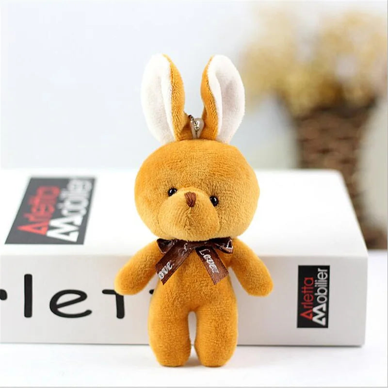 1Pcs Bunny Plush Toys New Cute Bow Tie Rabbit Toy Christmas Gift Stuffed Animal Doll For Girls Holiday Gift 12CM