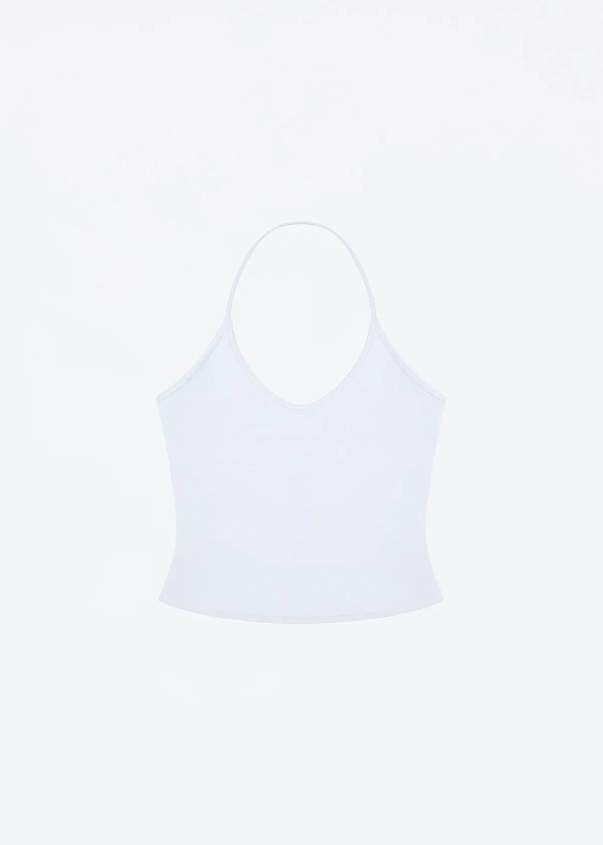 Tank Baby Blue Thin Strap Halter Small U-Neck Vest White Sexy Women's Summer Short Top