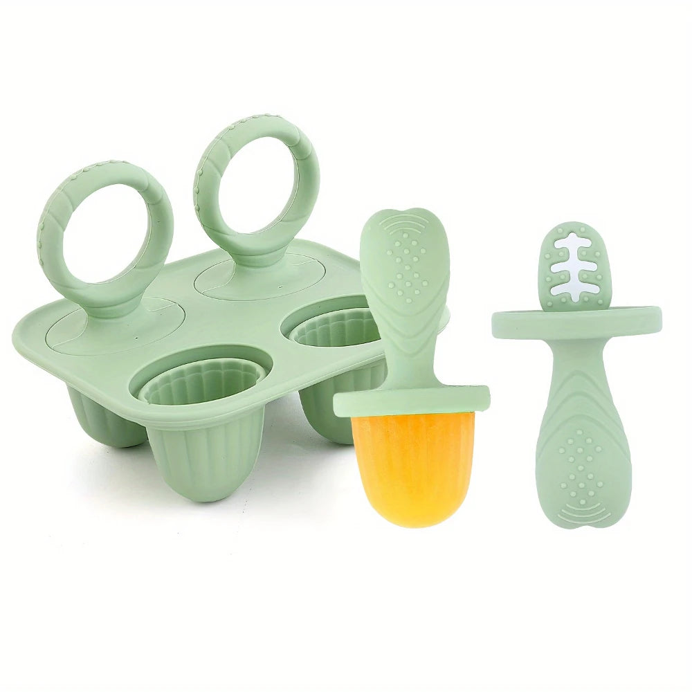 Baby Silicone Mold Set,Teething Teether,Perfect for Freezing Breast Milk, Formula & Smoothies - Essential Baby Feeding Accessory