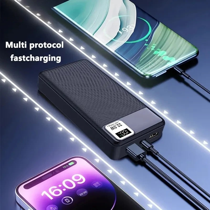 20000mAh Power Bank 22.5W Super Fast Charging Battery High Capacity Digital Display Power Bank For iPhone Samsung Huawei Xiaomi