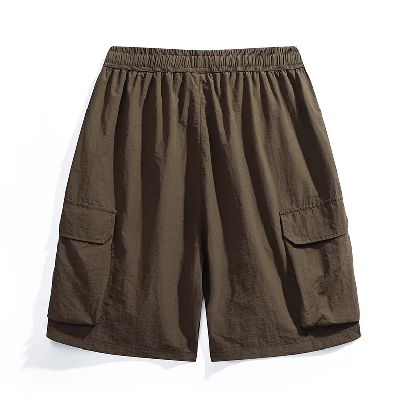 Super Large Size 12xl 11xl Men Shorts Hips 176cm Quick Dry Ice Silk Cool 100% Nylon Big Pocket Fat 10xl 9xl 8xl Sweatshorts Male