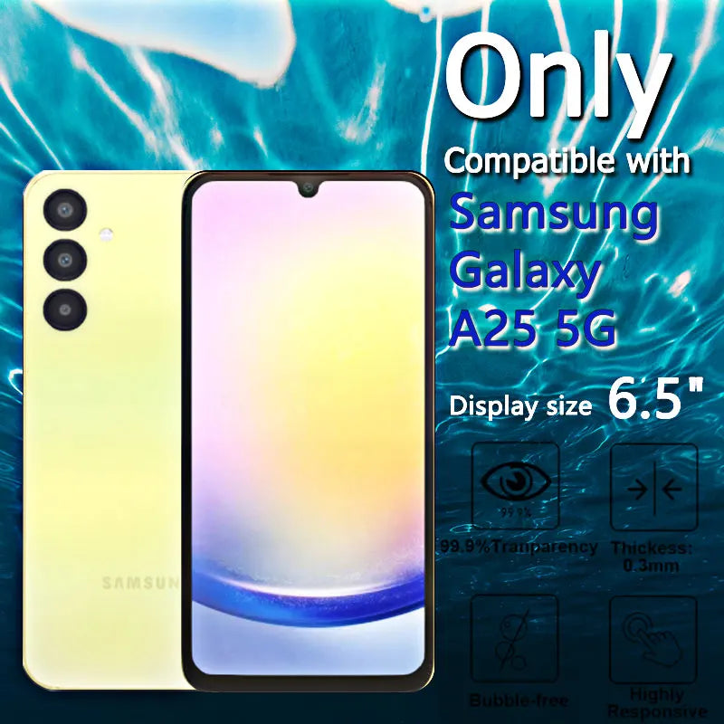 1-4PCS Screen Protector For Galaxy A25 5G Samsung HD Tempered Glass Crystal High Aluminum Anti Scratch Case Friendly Fingerprint