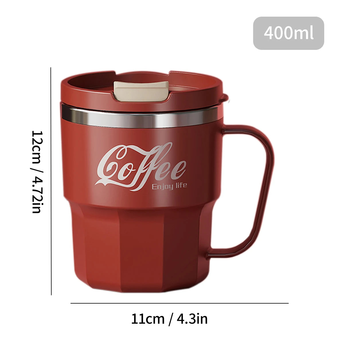 400ML Double Layer Coffee Mug 304 Stainless Steel Sealed Drinking Cup For Cold And Hot Water Insulated Milk Coffee Cup Drinkware