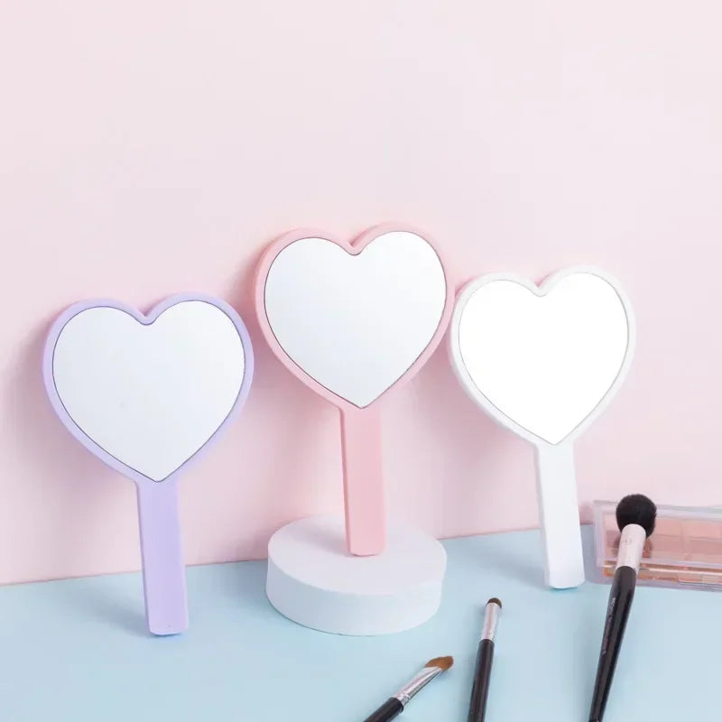 Cherry Heart Handle Mirror Hand in Hand with A Mirror To Carry Around Cute Little Mirror for Girls Dressing Mirror Makeup Mirror