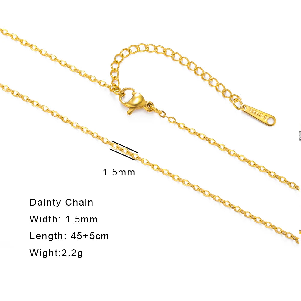 Skyrim Stainless Steel Gold Color Chain Necklace Women Minimalist Cuban Paperclip Twisted Snake Chain Fashion Jewelry Wholesale