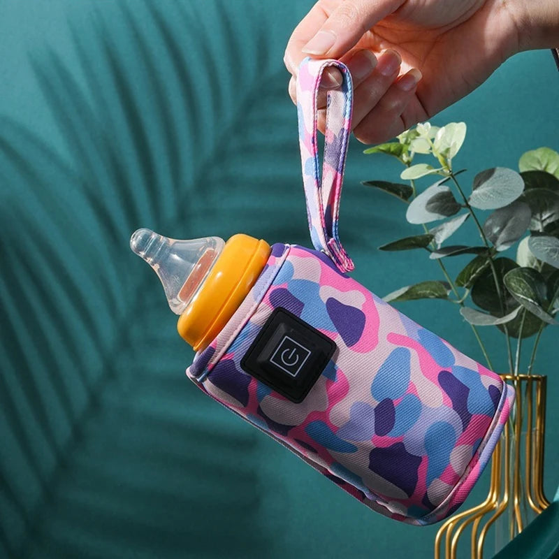 USB Charging Bottle Warmer, Compact Insulated Heating Bag for Diaper Bags, Quick Formula Warming for Outdoor Activities