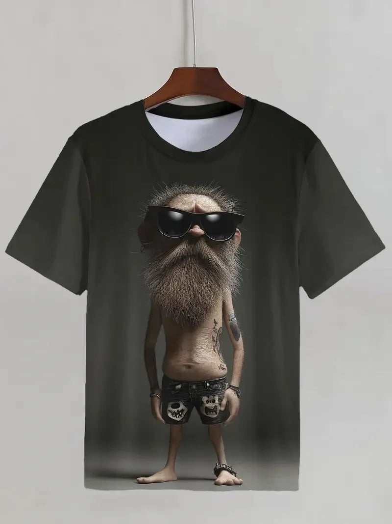 Funny Man Pattern Tshirt Summer Street Hip Pop Men Women 3D Printed Loose Breath T Shirt Short Sleeve Children Tees Y2k Tops 6xl