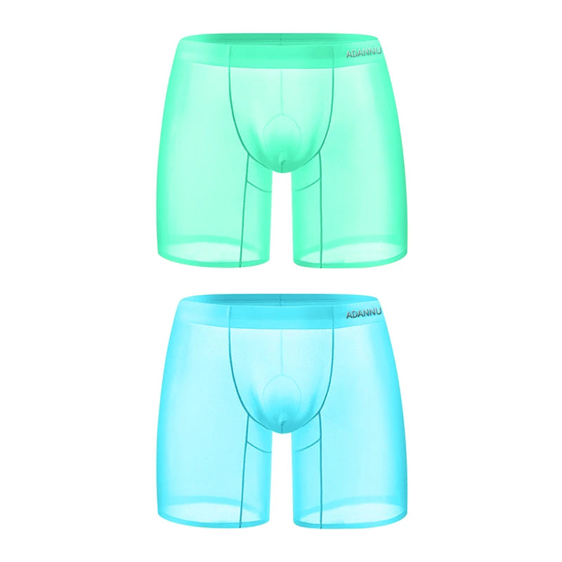 1/2/3 PCS Men's Ice Silk Boxers Transparent 0.01 Ultra-thin Fabric See Through Seamless Underwear antibacterial Boxer Shorts