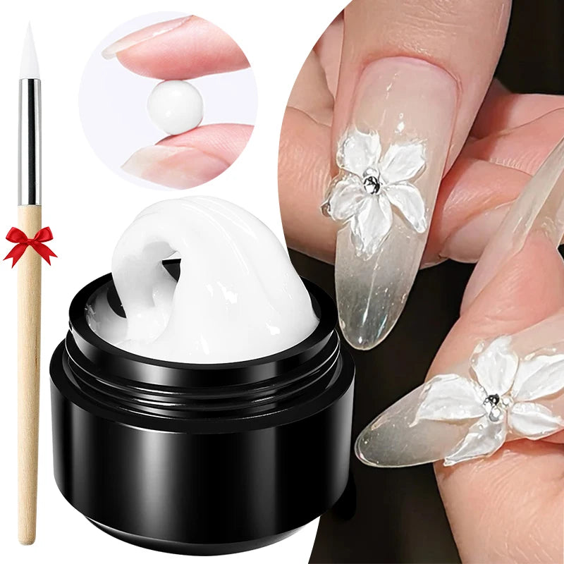 BORN PRETTY 15ml Clear Non Stick Hand Extension Gel 3D Shaping Sculpting Carving Nail Art Solid Hard Gel for Fake Nail