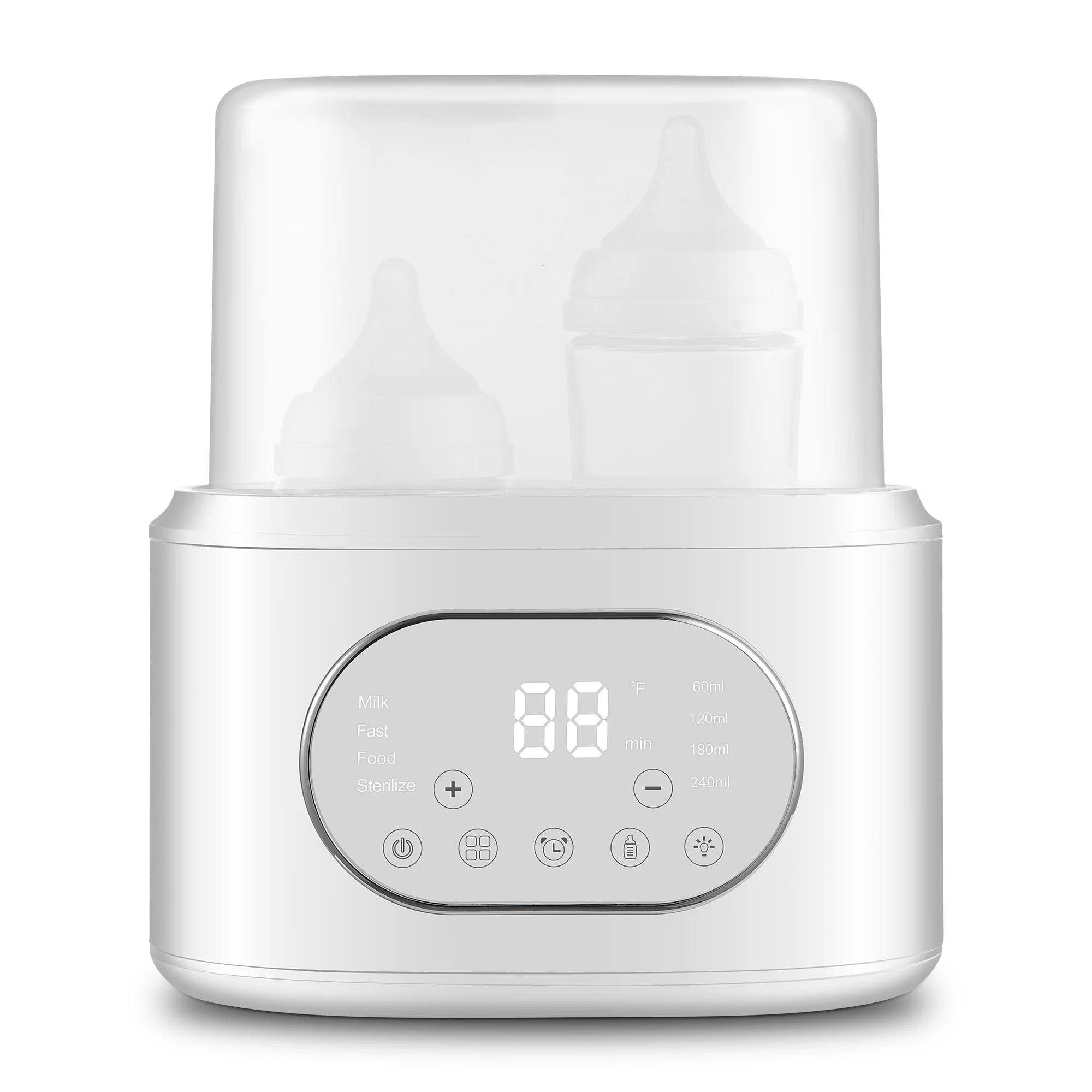10-in-1 Baby Bottle Warmer Dual Fast Heating with Timer Precise Temp Control - Defrost/Steam for Breast Milk Formula Night Light