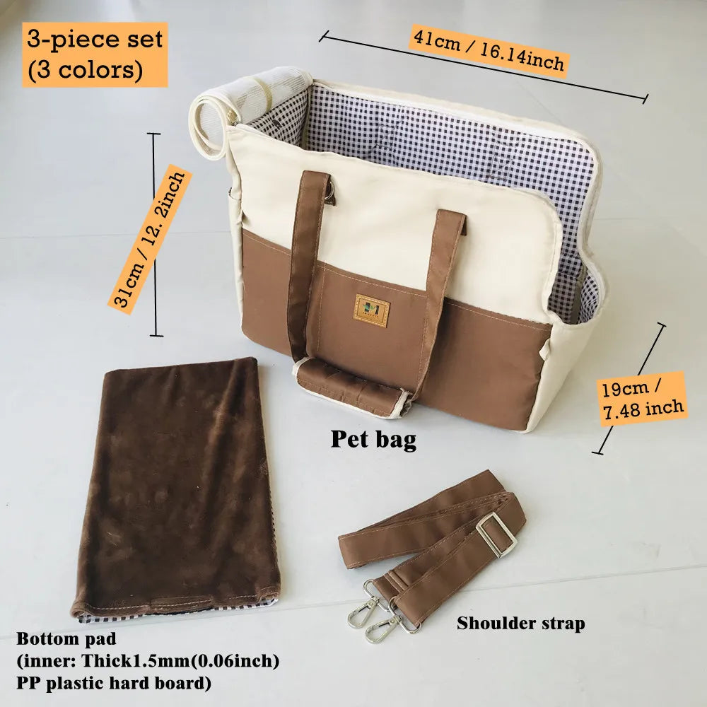 Pet Carrier for Cats Dog, Portable 41X31X19cm, Polyethylene foam cotton Interlayer, Car Seat Pet Protection Travel Carrier