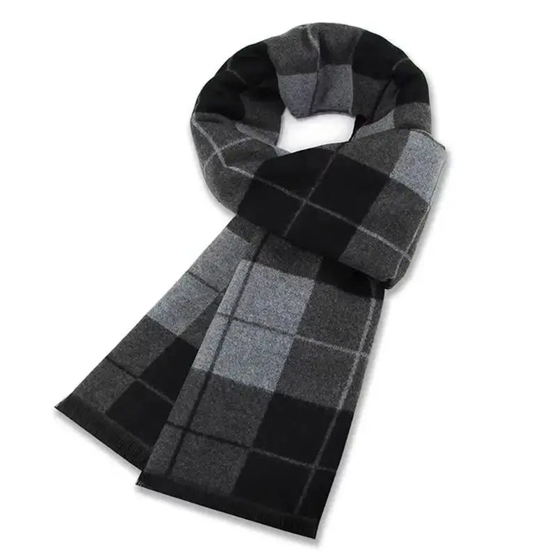 Luxury Men Scarf Winter Warm Neck Scarf For Men Scarves Casual Plaid Male Long Shawl Fashion Outdoor Shawls Man Muffler Gift