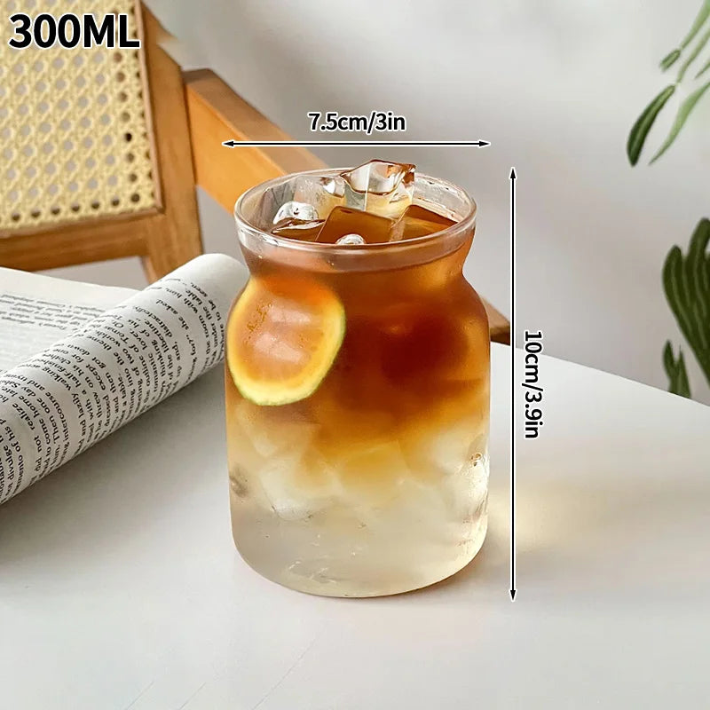 Transparant Drinking Glass Cup Creative Wave Shape Iced Coffee Tumbler Cup Juice Milk Tea Mug Drinkware Water Glasses Ripple Mug