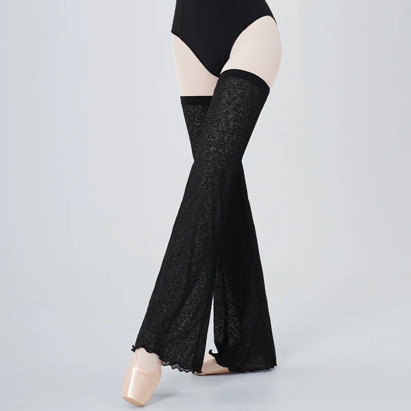Women Warm Leggings Dance Knitted Leg Warmers Ribbed Dance Long Socks Adult Warm Solid Color Ballet Leggings