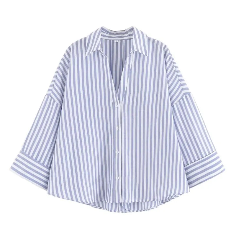 HipSeam Wide Sleeved Shirt Women Spring Asymmetric Hem Button Women's Shirts Simple Lady Johnny Collar Linen Shirts & Blouses
