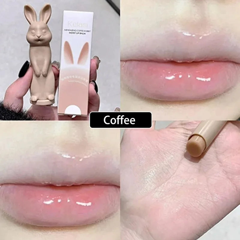 Rabbit Moisturizing Lip Balm Purple Rose Tint Crystal Jelly Colored Anti-chapped Lip Care Smoothens LipLines Base Clear Lipstick