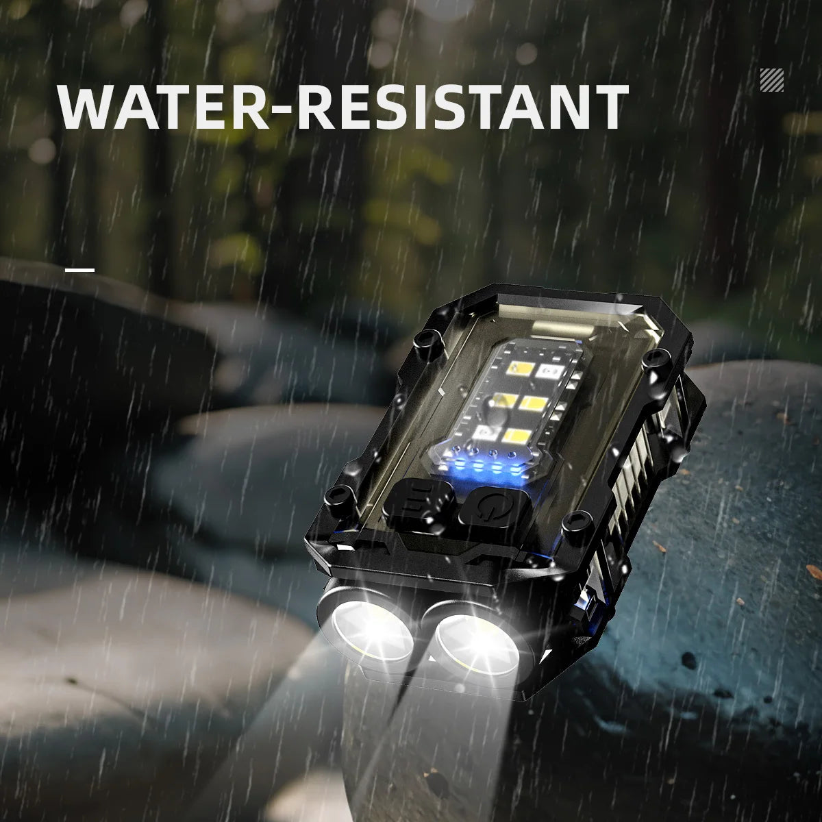 WARSUN Mini LED Flashlight SQ10 Rechargeable Keychain Torch Light with Clip Headlight for Outdoor Camping Hiking Emergency