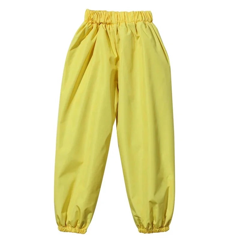 Baby Clothes Waterproof Rain Pants Candy Color Flower Pattern Boys Girls Pants Spring Autumn Outdoor Rain Trousers Kids Clothing