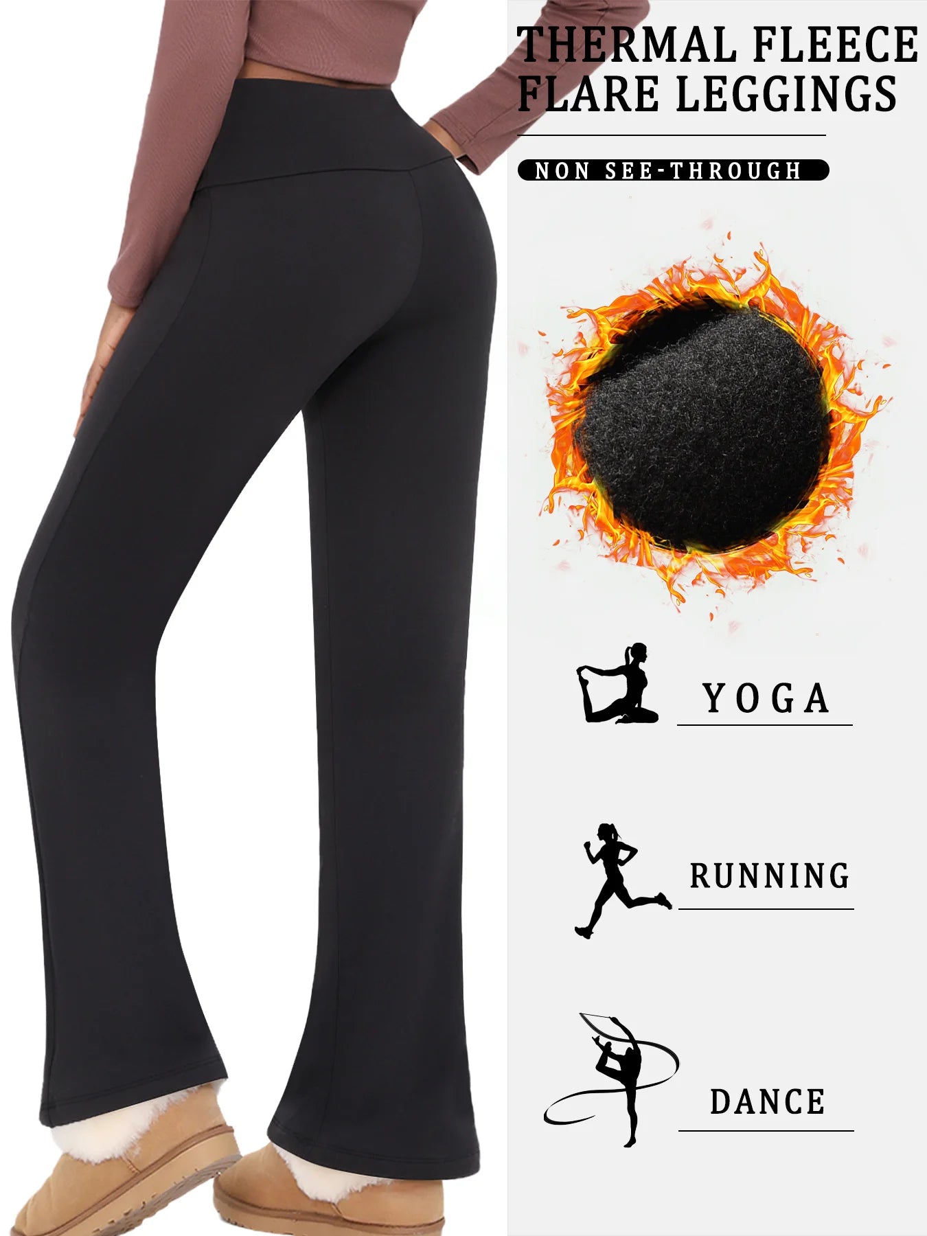 Women's Super Soft Flare Pants High Waisted Tummy Control Workout Yoga Leggings Bell Bottoms