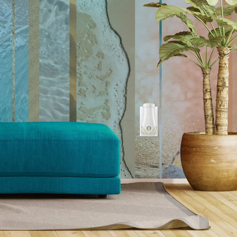 Essential Oil PlugIn Air Freshener 5 Refills Aqua Waves Scent Liquid Wall Diffuser Ocean Freshness 60 Days Fragrance