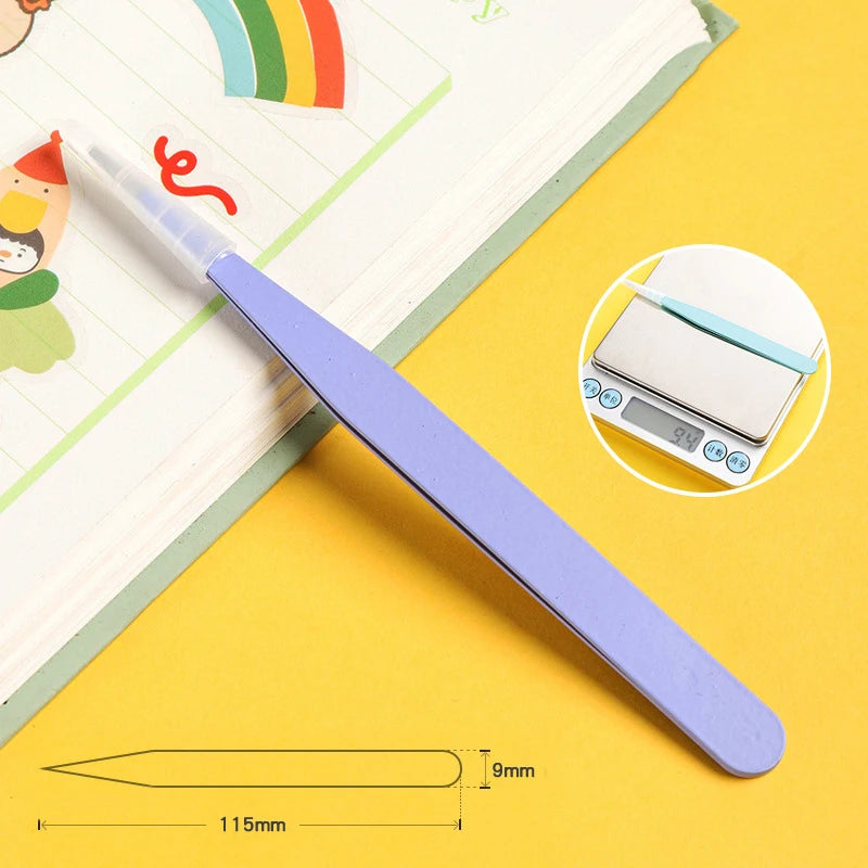 Stainless Steel Straight Curved Tweezers Colorful Pink Blue Purple DIY Eyelash Tweezer Nail Art Sticker Rhinestones Picking Tool