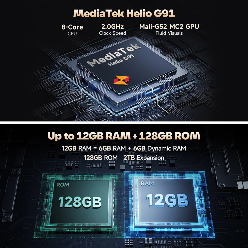 Ulefone Armor X16 Rugged Phone 10360mAh Battery Up to 12GB RAM 128GB ROM 120Hz 6.56" Night Camera NFC 4G Android 15 Smartphone