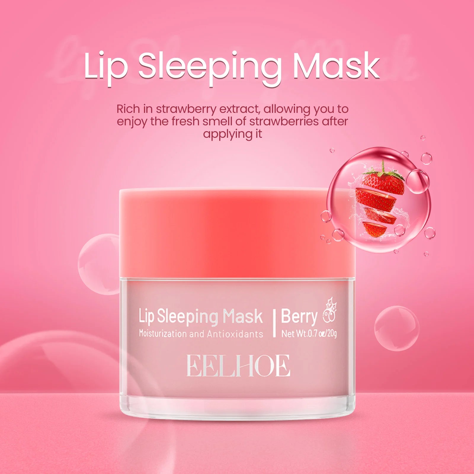 Overnight Lip Sleeping Mask, Hydrating Lip Treatment for Dry Chapped Lips, Exfoliating & Plumping Lip Care