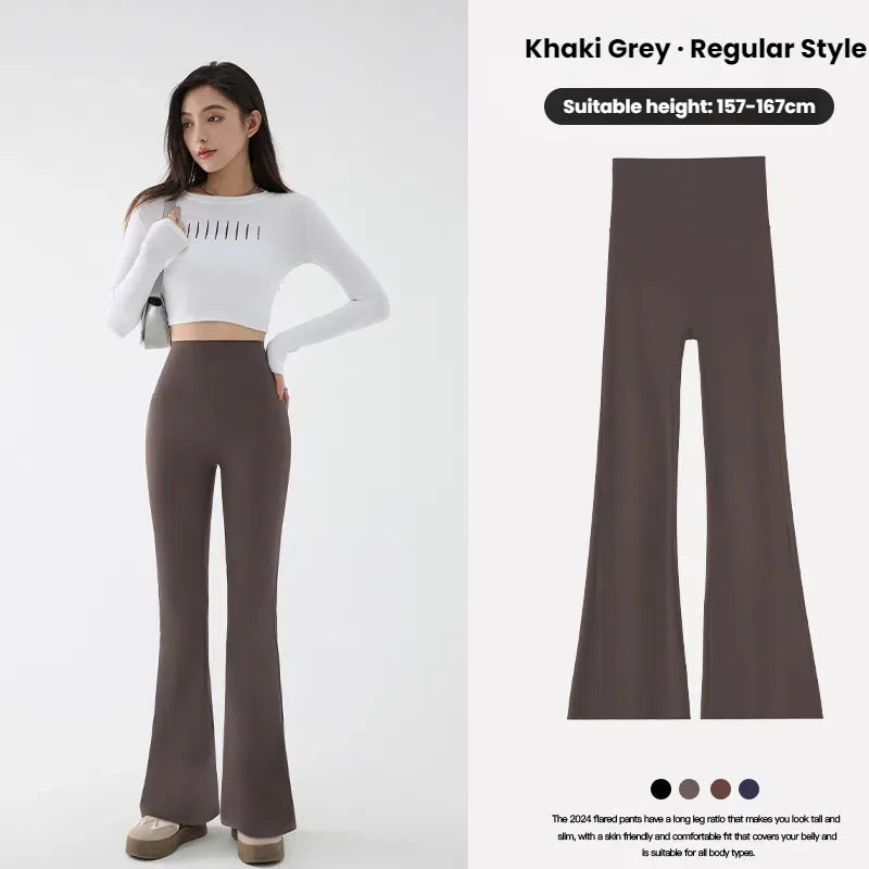 New High Waist Flared Shark Pants for Women Summer Stretchy Bootcut Shark Pants Retro Casual Trousers Streetwear Woman clothes