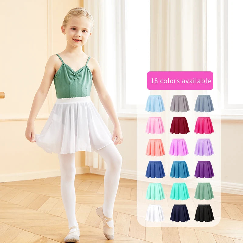 Ballet Skirt for Girls Chiffon Ballet Skirt Women Sheer Dance Skirt Elastic Waist Skirt Kid Pull on Skirt Adult Mini Dance Skirt
