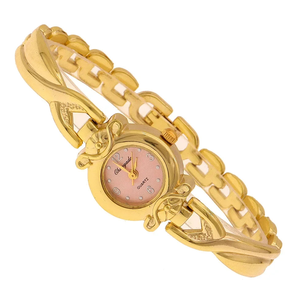 Luxury Woman Lady Pendant Bangle Bracelet Wristwatches Young Female Girls Waterproof Gifts Thin Strap Watches gold watch women