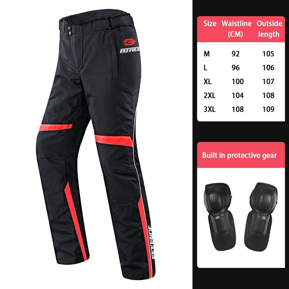 Men Winter Motorcycle Pants Windproof Waterproof Motorbike Riding Pants With Protective Gear Anti Fall Motocross Riding Pants