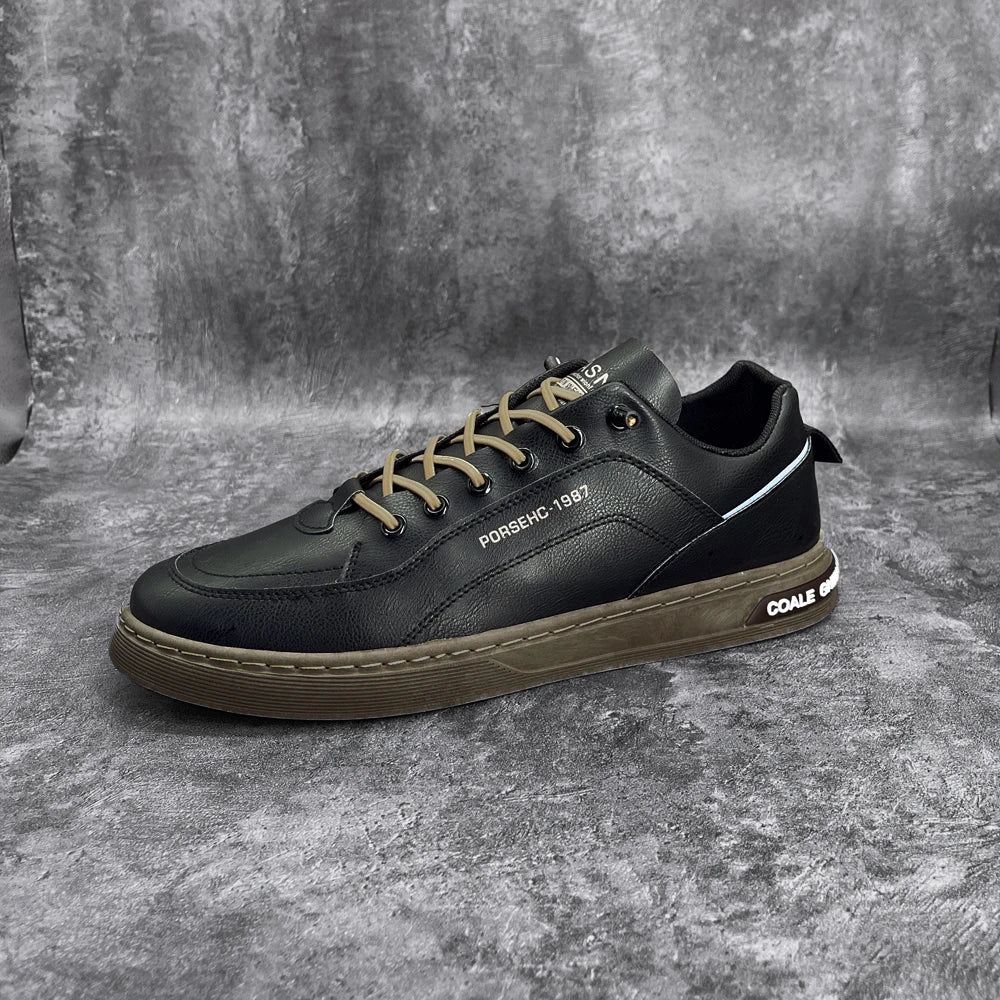 Men's Thick Sole Sneakers Designer Sports Shoes Fashion Casual Fiber Leather Breathable Height Increase Flat Thick Sole Shoes