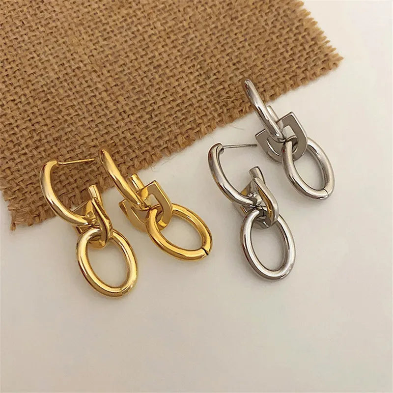 Irregular Metal Pendant Earrings European American Style Personality Fashion Stud Earrings Ms Girl Travel Wedding Accessories