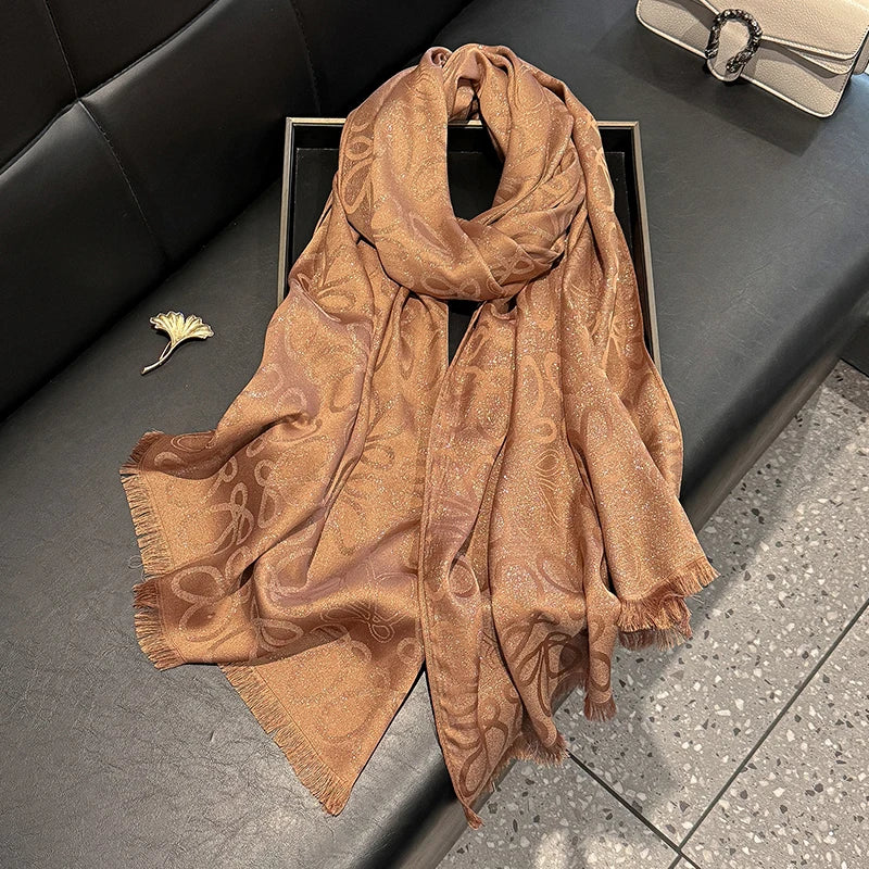 New Ladies Elegant Print Hijab Tencel cotton long scarf With Four Seasons Sun Protection Scarf Decoration Shawl Wrap Headscarf