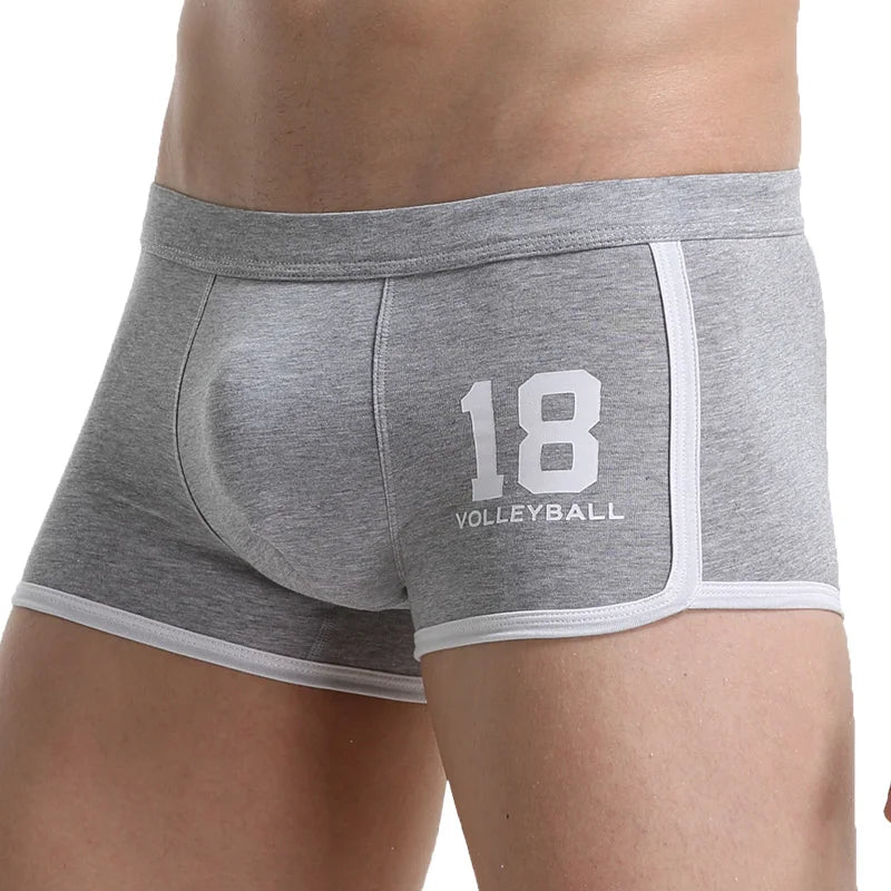 Men's Underwear Boxer Briefs Cotton Scrotum Support Breathable Personalized Trendyy Youth Shorts Sports Thin Boxer Briefs
