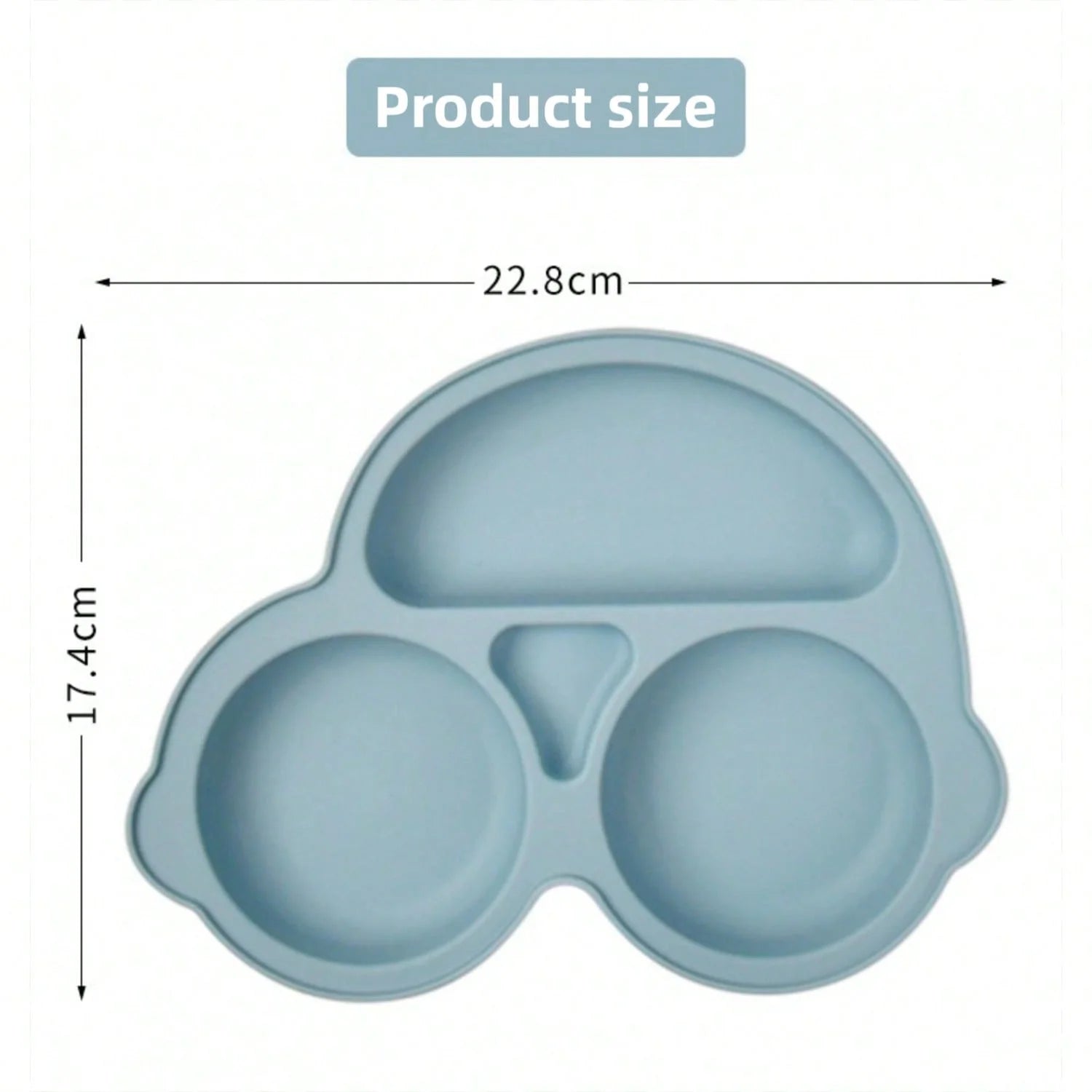 Baby Silicone Car Dining Plate with Suction Cup Cartoon Children Dishes Feeding Toddler Training Baby Self-feedingTableware
