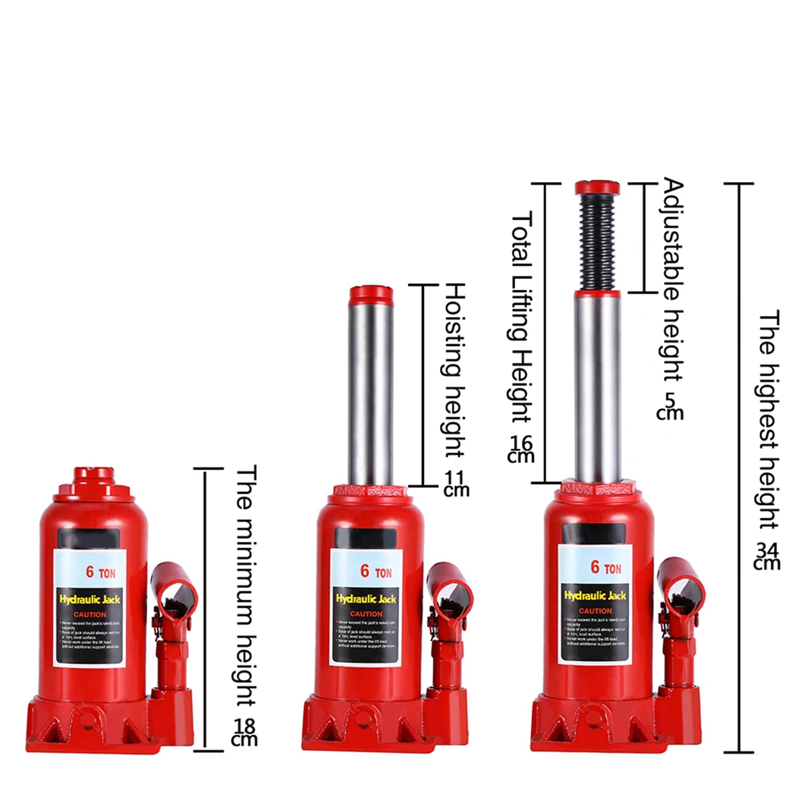 Bottle Jack Car Lift Vehicle Repair Tool 6T Heavy Duty Hydraulic Bottle Jack Lifting Car Van  Vehicle Automotive Lift