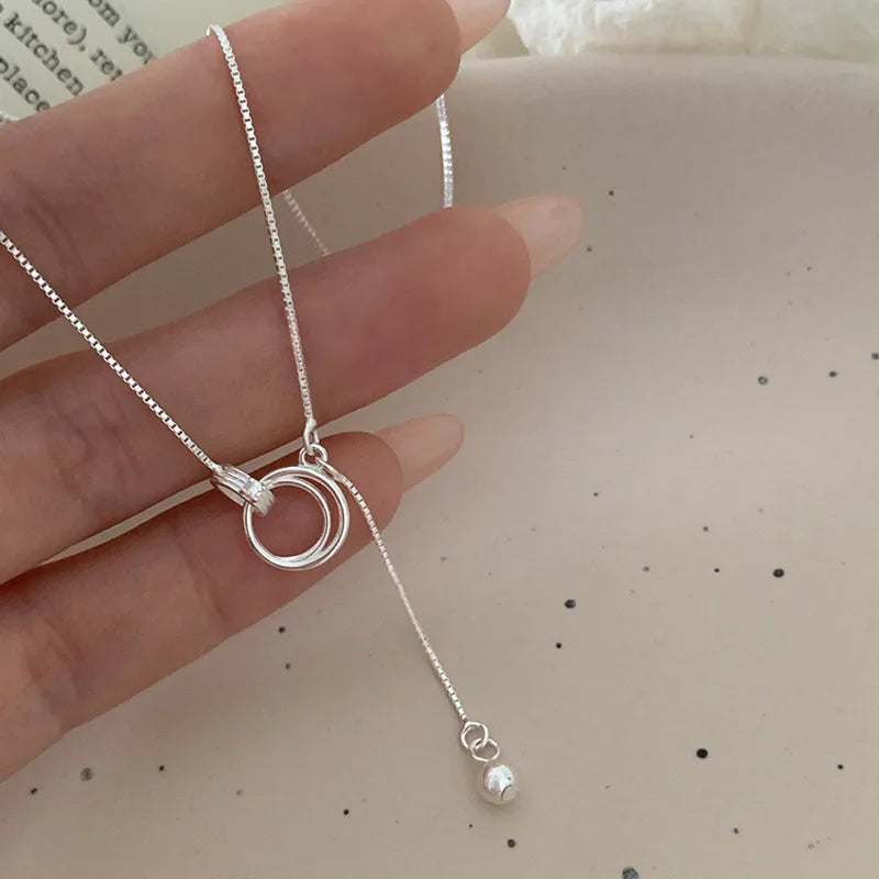 925 Sterling Silver Necklace Heart Pendant Love Adjustable Choker Elegant for Women Girl Jewelry Gift Dropshipping Wholesale