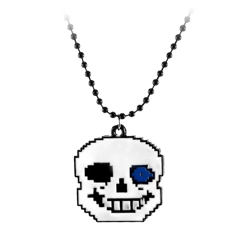 Game Undertale Necklace 3D Stereoscopic Pixel Heart Charm Necklace Cosplay Jewelry