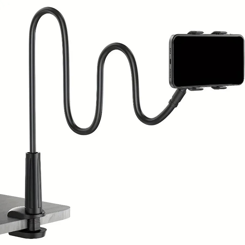 138cm Cell Phone Clip on Stand Holder with Grip Flexible Long Arm Gooseneck Lazy Bracket Mount Clamp for Smartphones ﻿