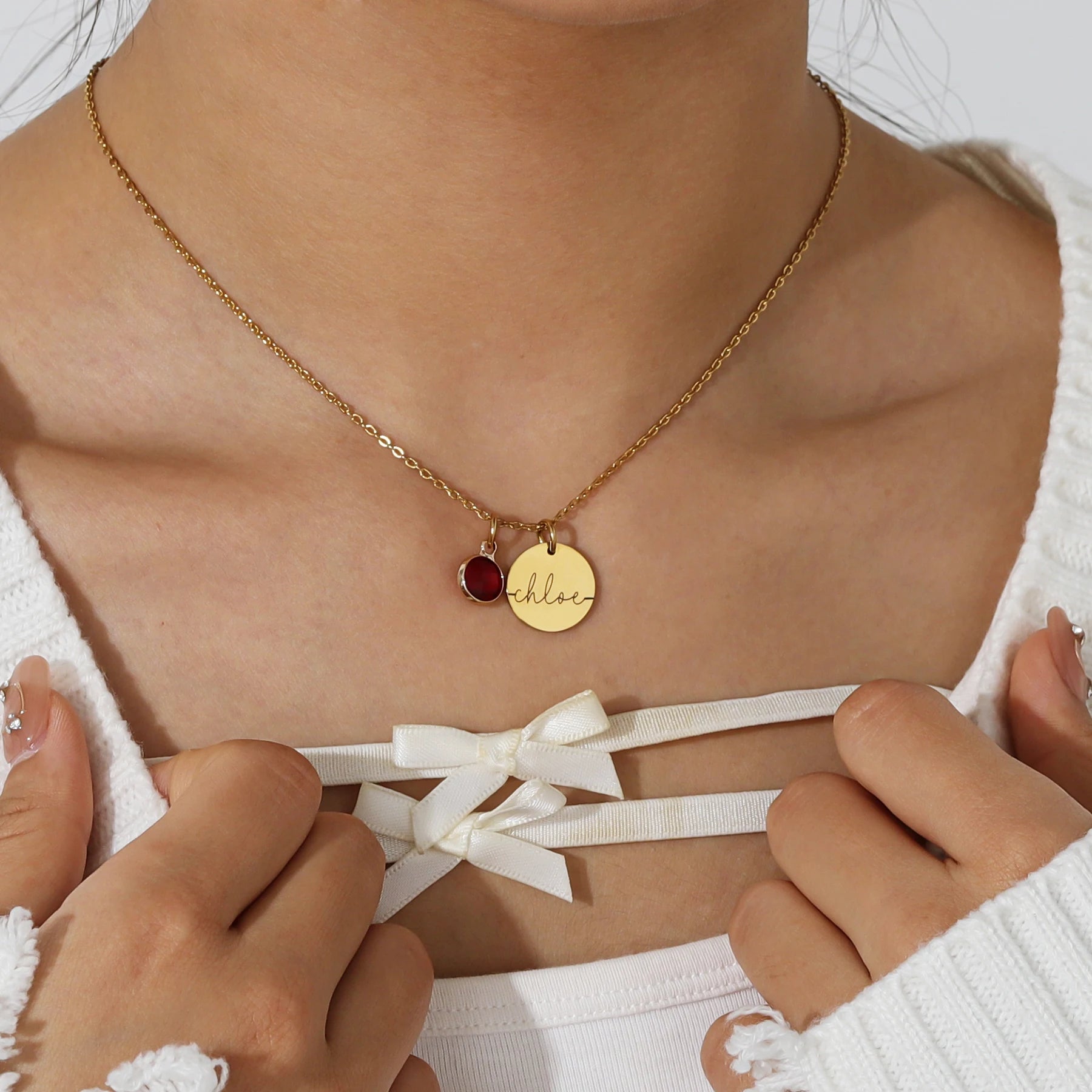 Personalized Birthstone Necklace for Women Best Customized Christmas Jewelry for Mother Gift Necklace Name Personalized for Mom