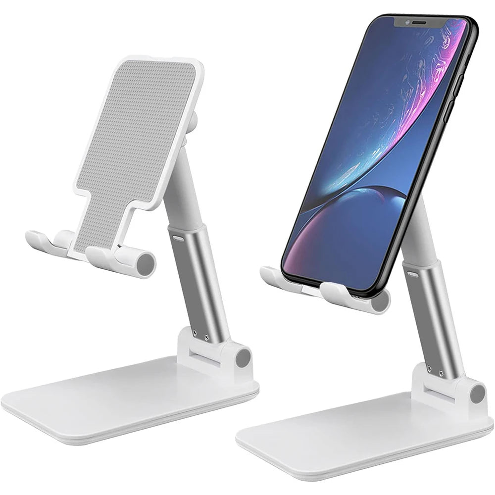 2pcs Adjustable Phone Stand Holder, Foldable Desk Stand for 4-8" Devices, Height & Angle Adjustable, Universal for iPhone Tablet