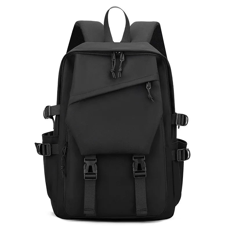 One 15 Inch Polyester Waterproof Solid Color Simple Men's Backpack Fashion Couple Student Computer Backpack