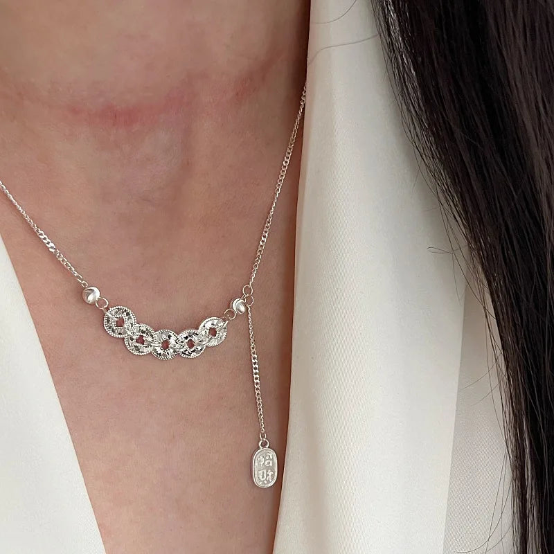 925 Sterling Silver Necklace Heart Pendant Love Adjustable Choker Elegant for Women Girl Jewelry Gift Dropshipping Wholesale