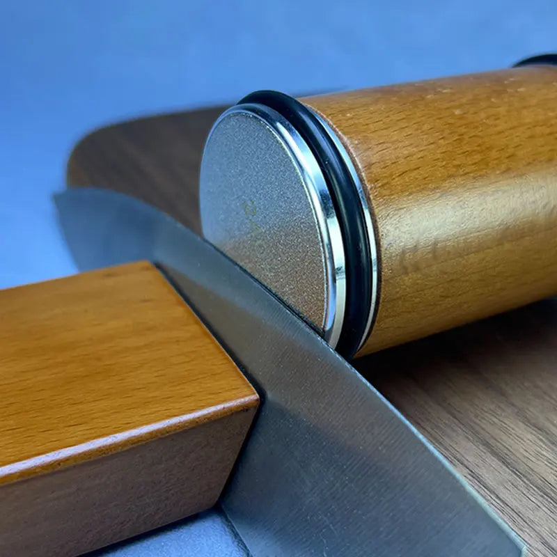 Rolling Knife Sharpener sapele Magnetic Holder Whetstone Sharpening Stone Kit 15 and 20 Degrees Angle Roller Kitchen Accessory