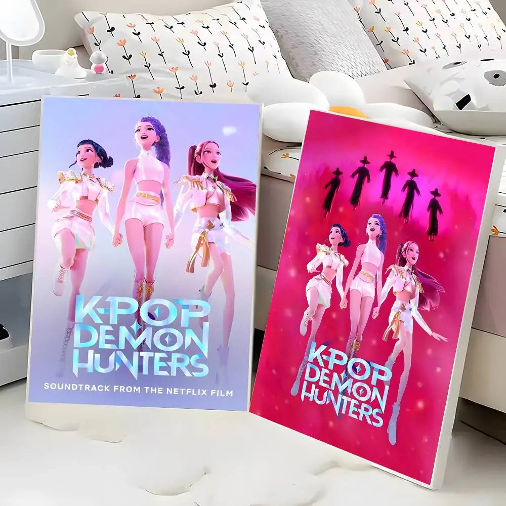 Demon H-Hunters kpop new group Poster HD home decor sticky wall waterproof home living room bar aesthetic decor